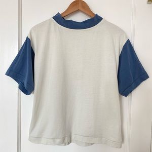 Maria Stanley Mockneck Tee◻️🟦◻️🔹